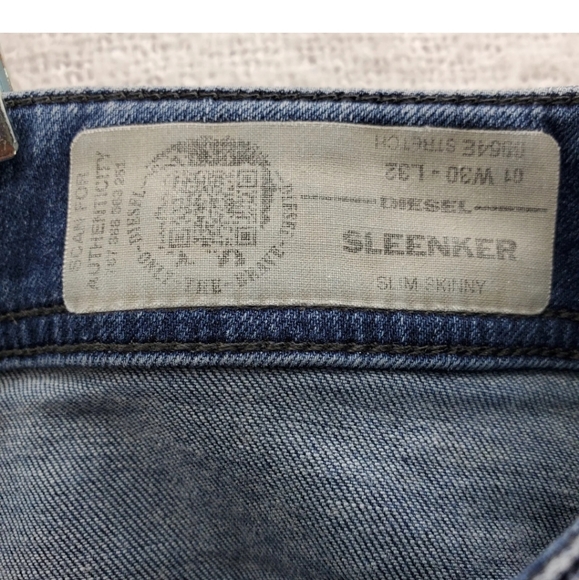 Diesel Sleenker Slim Skinny Fit Blue Denim Jeans - W30 L29 - Picture 4 of 5
